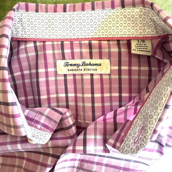 Tommy Bahama Sarasota Stretch Purple Men’s Long Sleeve Button Front Shirt Size L - Picture 4 of 11